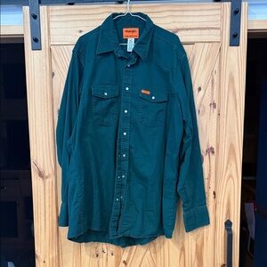 Wrangler Forest Green Long Sleeve Shirt